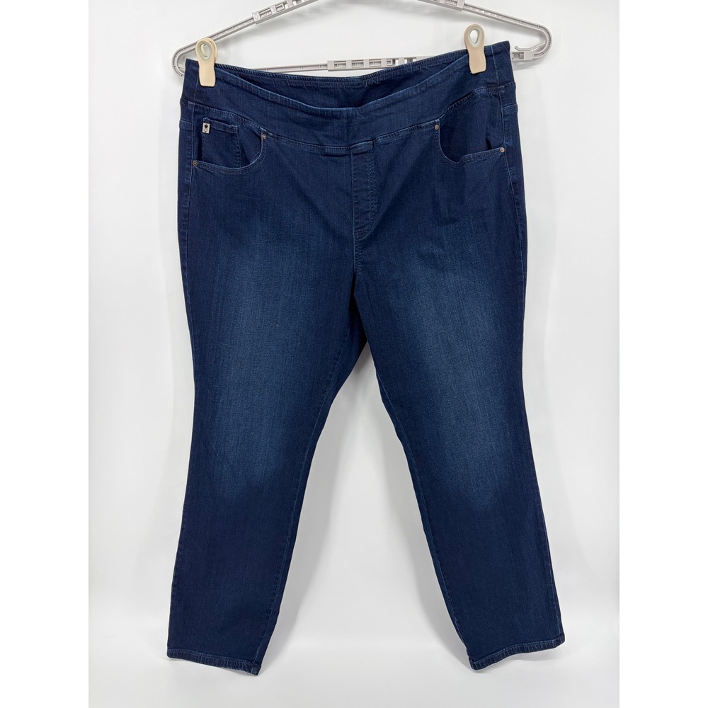 Belle by‎ Kim Gravel Womens 26WT Dark Wash Pull On TripleLuxe Straight Leg Jeans
